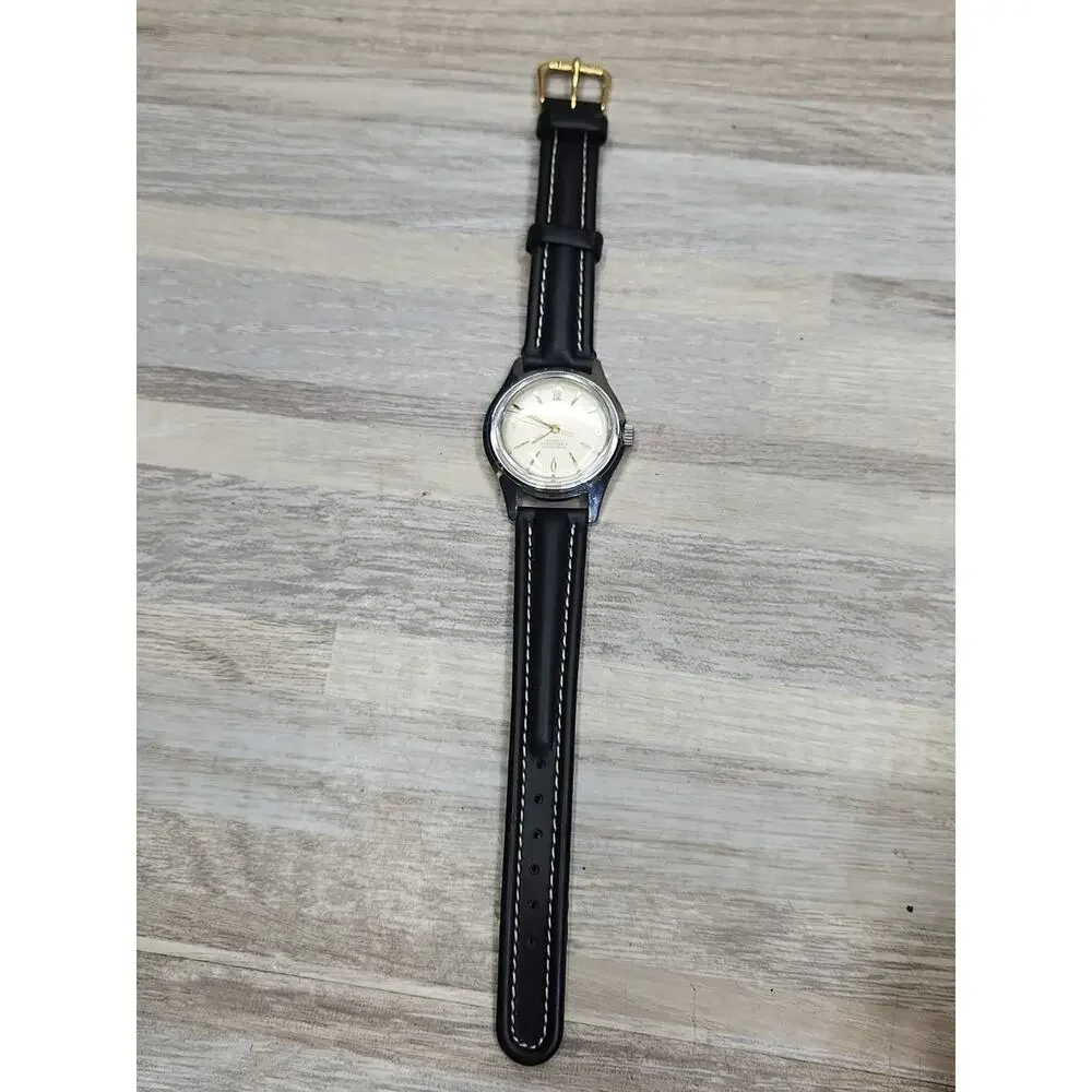 Vintage Belfont 17 Jewels Manual Wind Incabloc watch. New Leather Band. 1950's